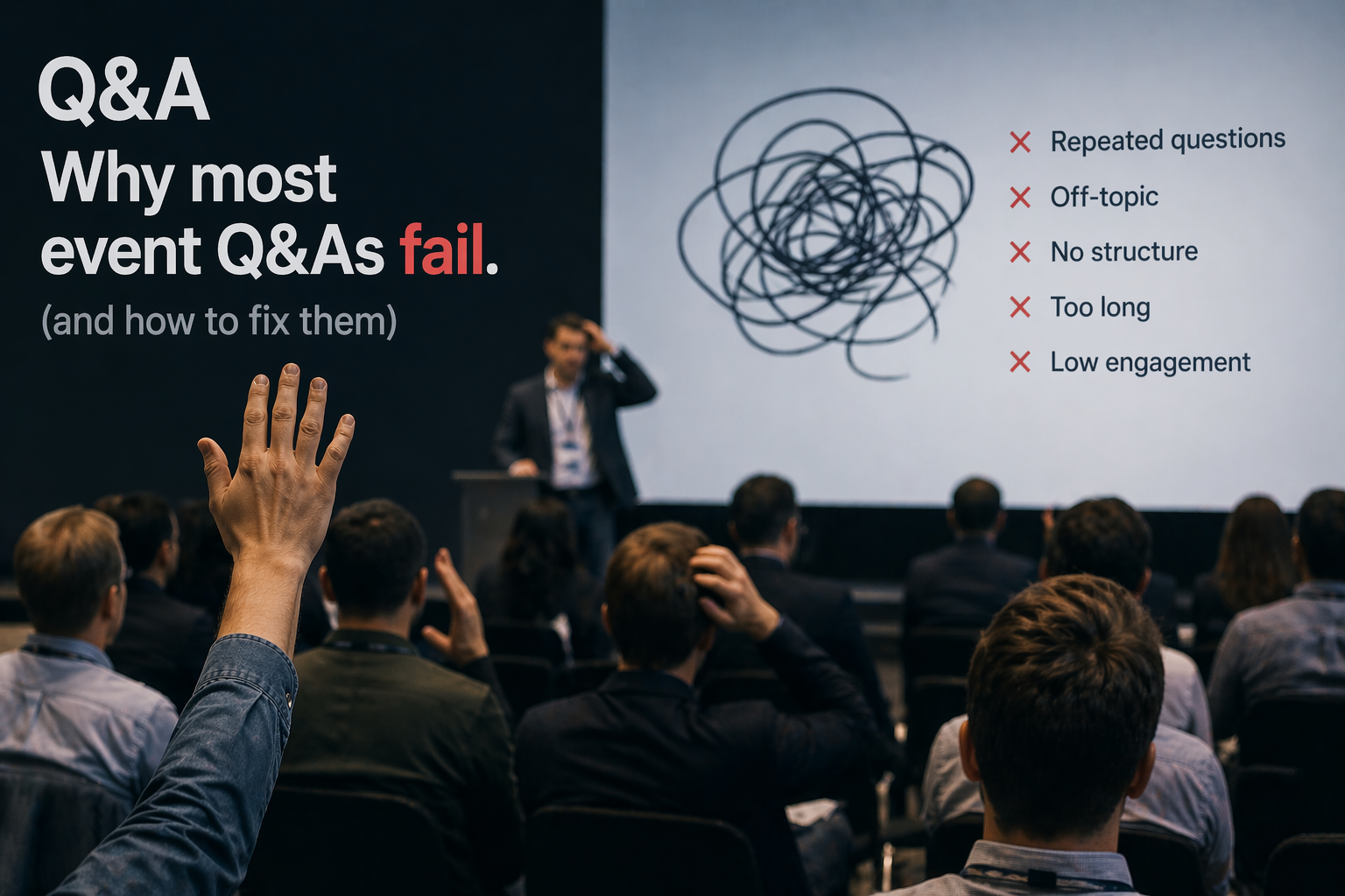 Por que a maioria dos Q&As em eventos falha (e como corrigir)